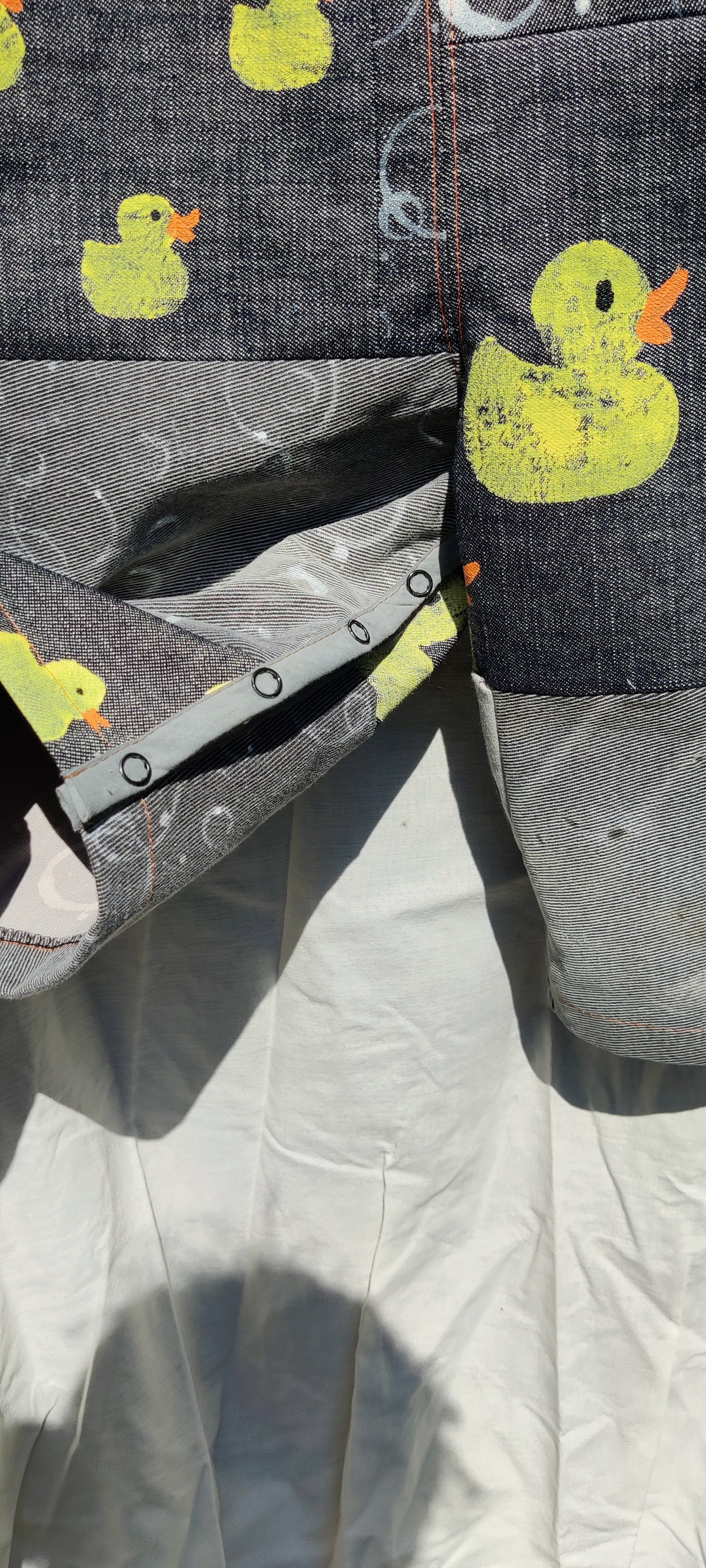 Patchwork Ducky Denim Dungarees
