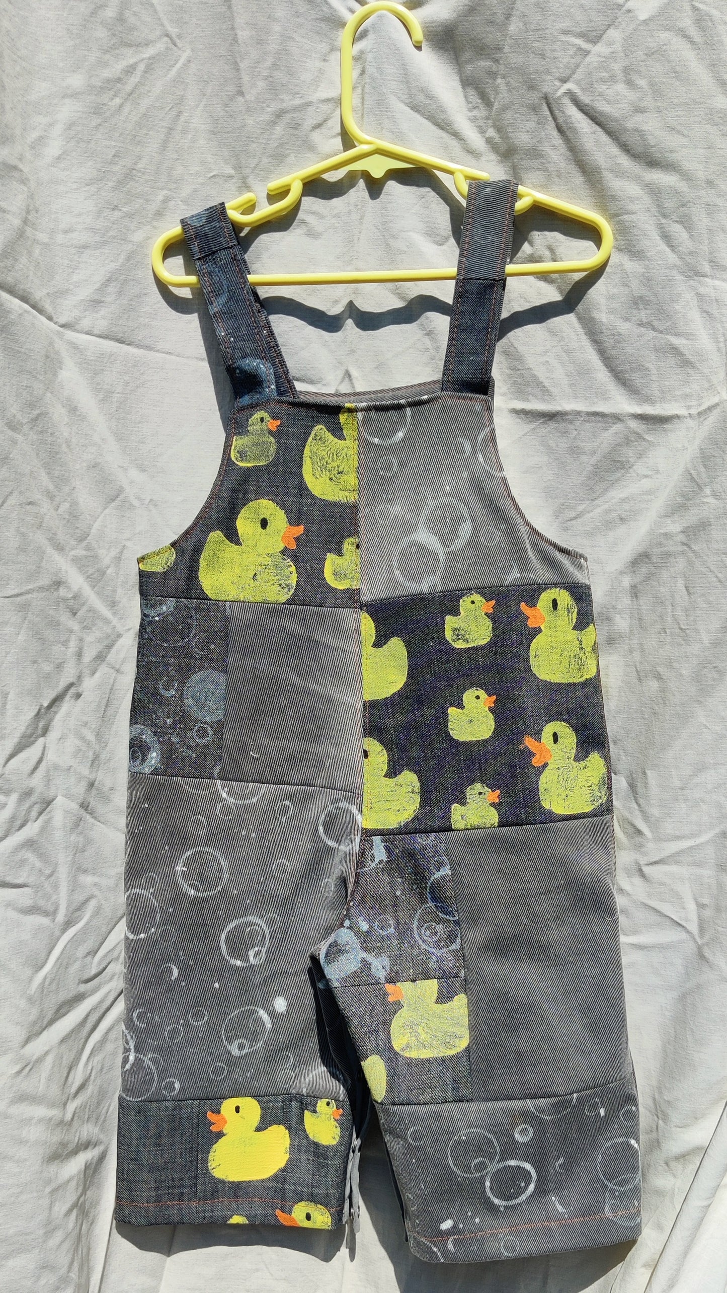 Patchwork Ducky Denim Dungarees