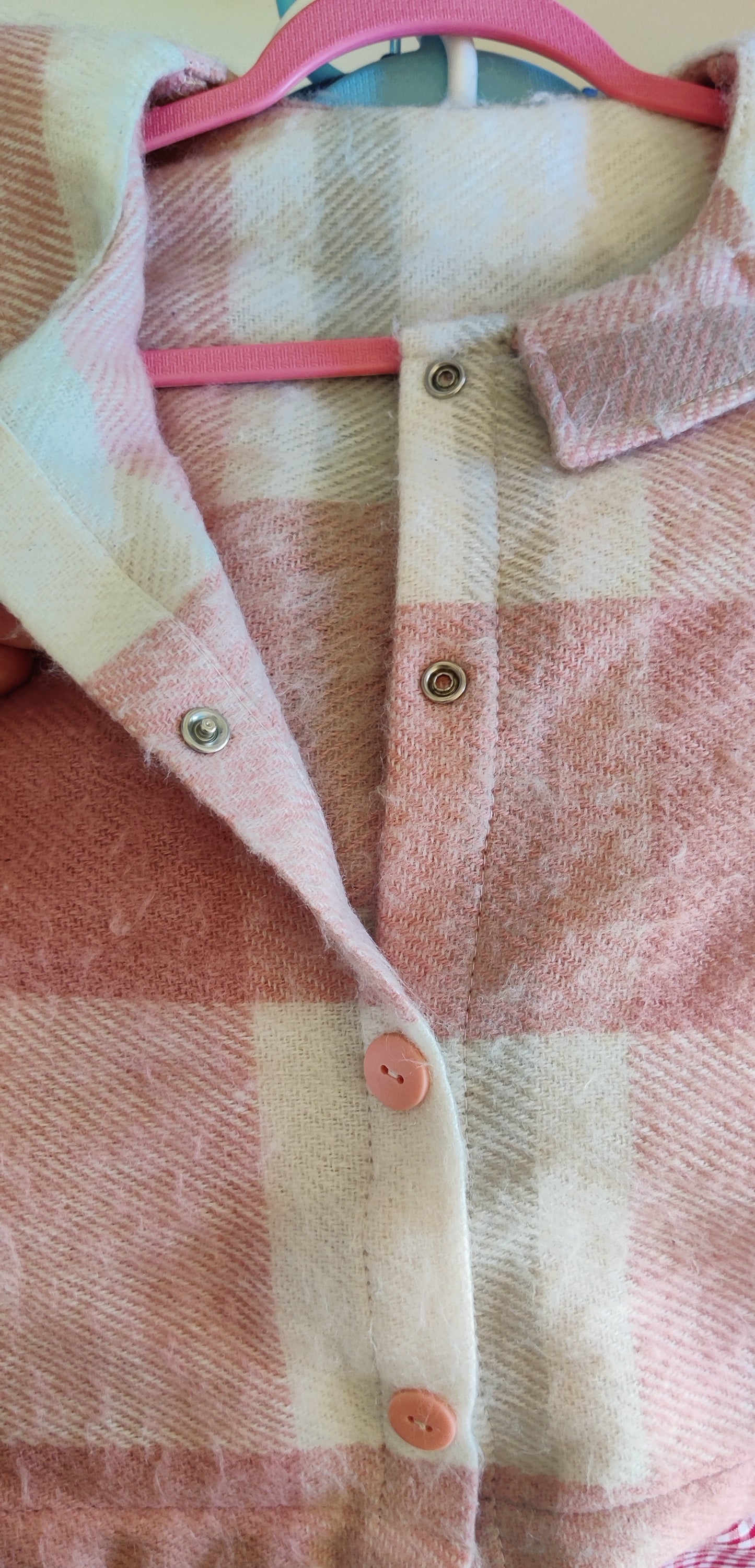 Pink and White Wool Jacket