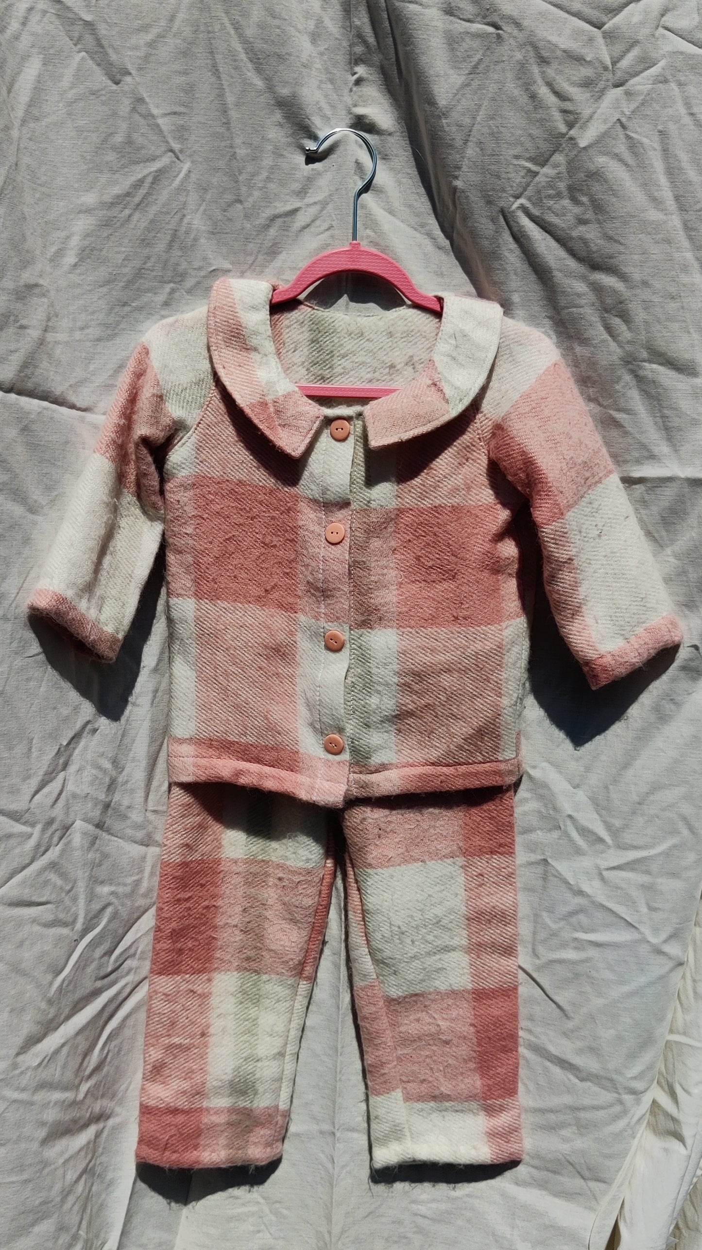 Pink and White Wool Jacket
