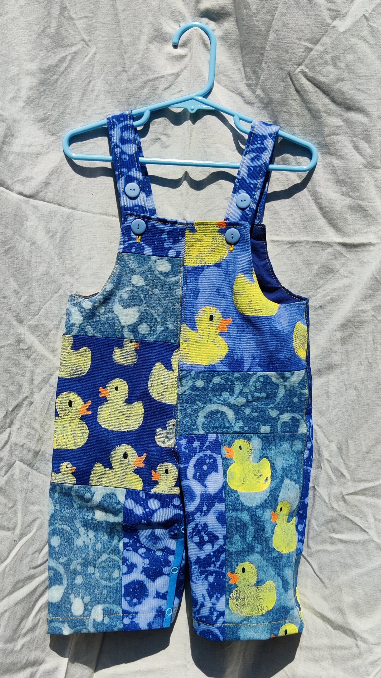 Patchwork Ducky Denim Dungarees