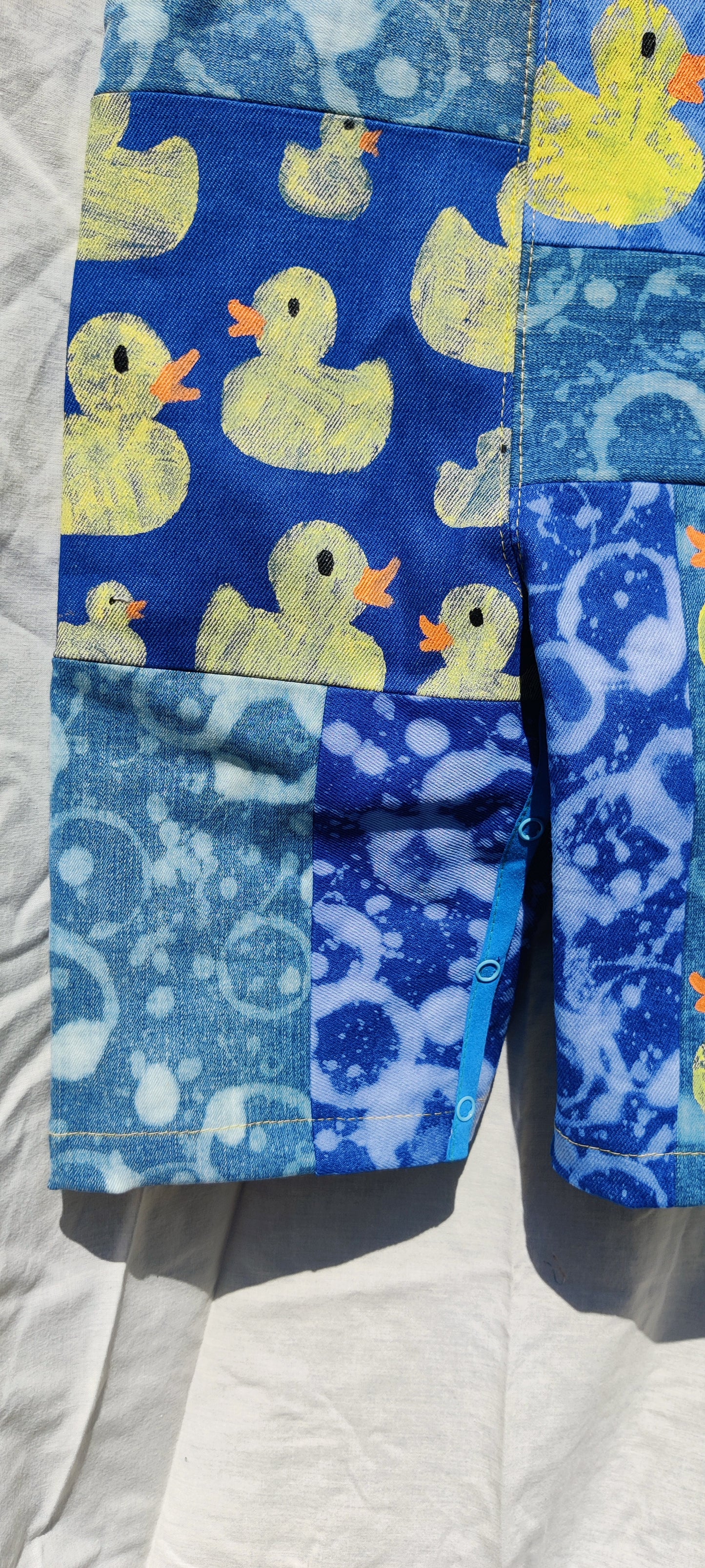 Patchwork Ducky Denim Dungarees