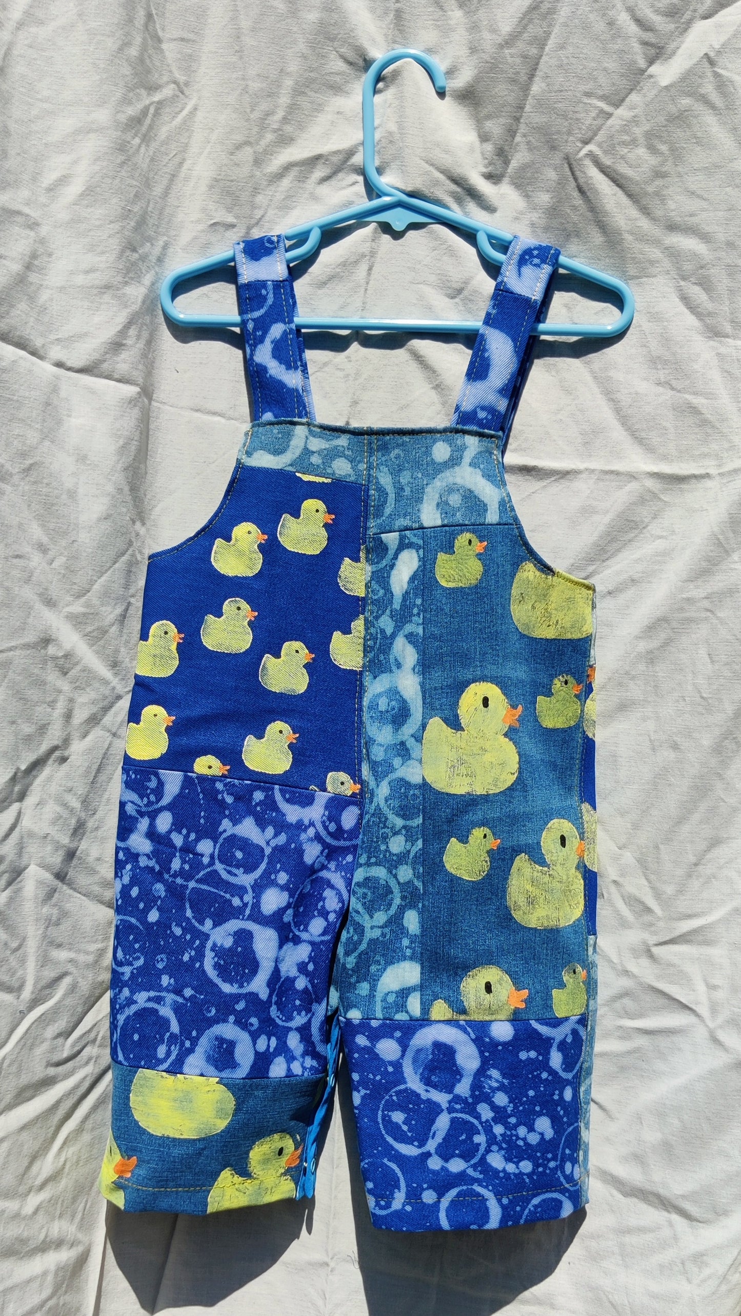 Patchwork Ducky Denim Dungarees