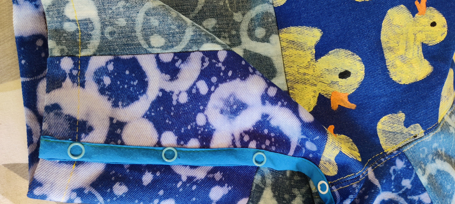 Patchwork Ducky Denim Dungarees