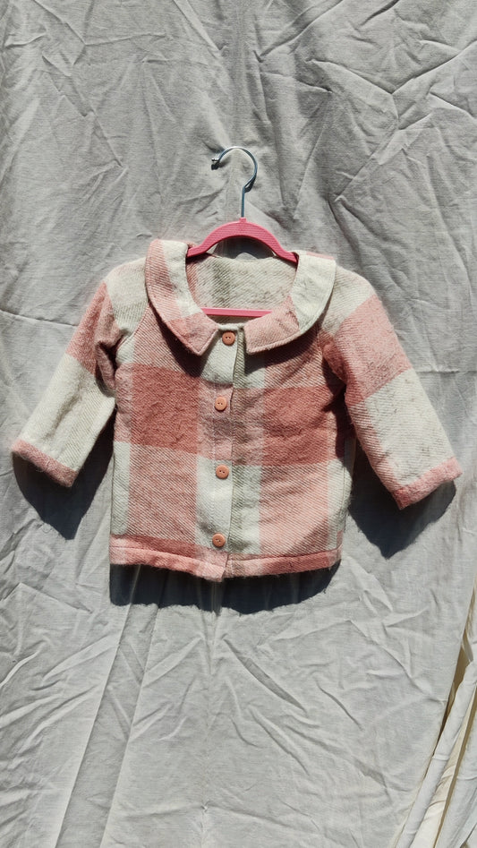 Pink and White Wool Jacket