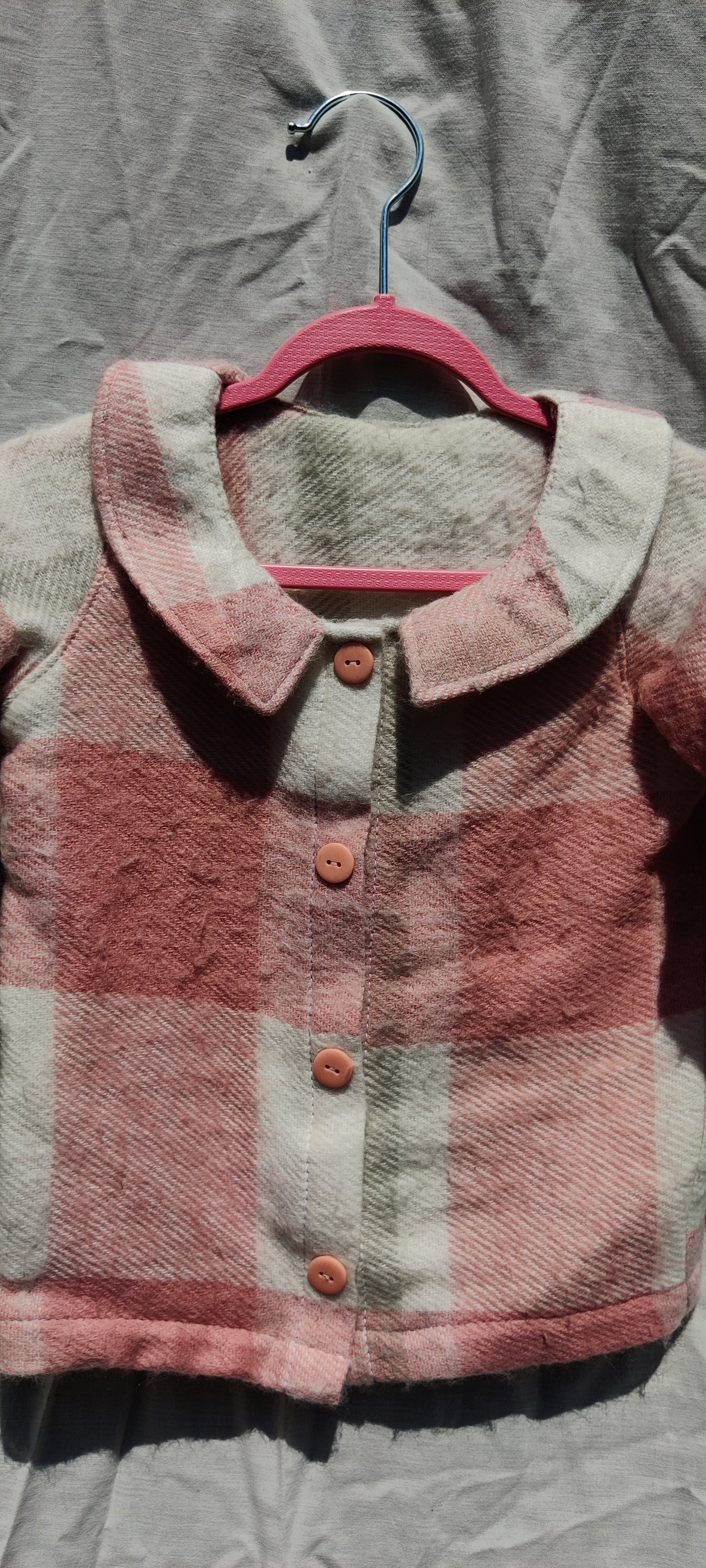 Pink and White Wool Jacket
